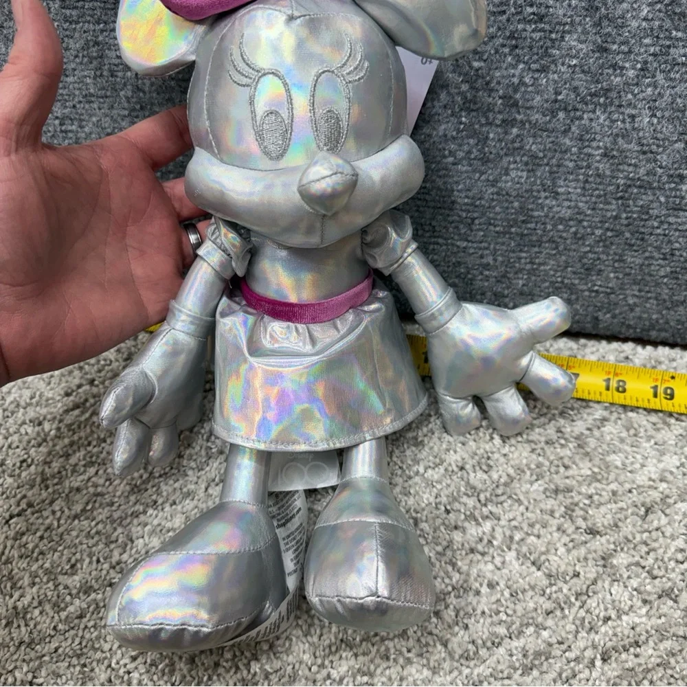 Disney Minnie Mouse plush‎ 100th anniversary silver platinum pink toy